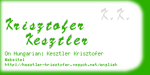 krisztofer kesztler business card